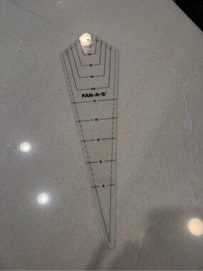 Vintage Clear Acrylic Fan Quilt Ruler with Black Markings